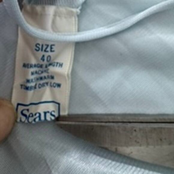 "SEARS" Vintage Blue "The Doesn't Slip" gown Dress Sexy Babydoll Fairy SZ 40 - Picture 8 of 10